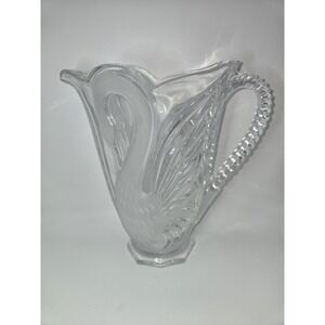 Vintage Mikasa Etched Crystal Swan Pitcher